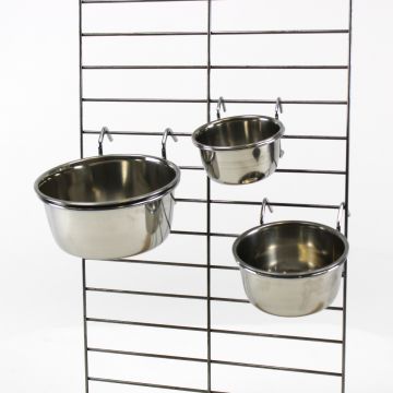 RVS voer/drinkbakjes met haken